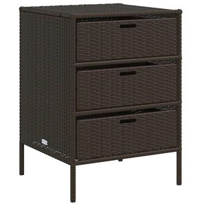 vidaXL opbevaringsskab til haven 55x59x80 cm polyrattan brun
