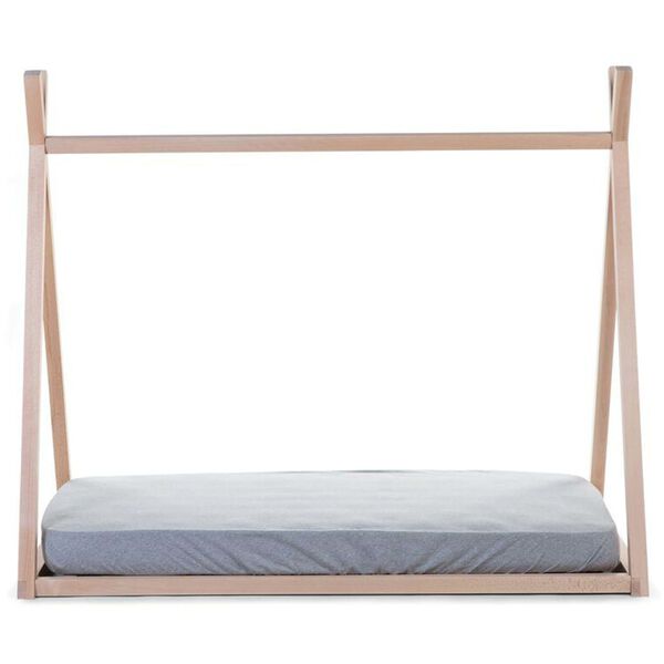 CHILDHOME tipiformet sengestel 70x140 cm tr&aelig; naturfarvet