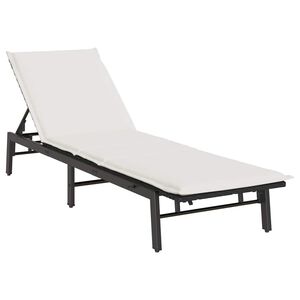 vidaXL liggestol med hynde polyrattan sort