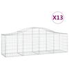 vidaXL buede gabionkurve 13 stk. 200x50x60/80 cm galvaniseret jern