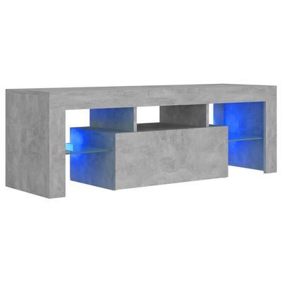 vidaXL tv-bord med LED-lys 120x35x40 cm betongrå