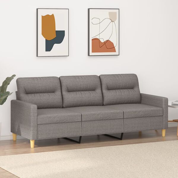vidaXL 3-personers sofa 180 cm stof gr&aring;brun
