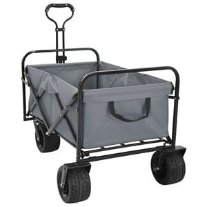 vidaXL Foldbar indk&oslash;bsvogn med bremser Gr&aring; 89 x 63 x 96 cm