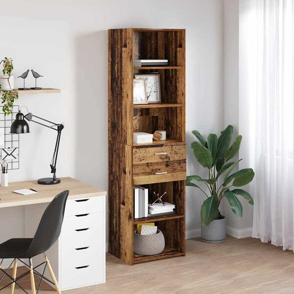 vidaXL Highboard Gammelt tr&aelig; 50 x 42,5 x 185 cm Konstrueret tr&aelig;