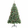 vidaXL Kunstigt juletr&aelig; med LED -strimmellys Gr&oslash;n 240 cm PVC og metal