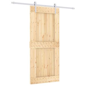 vidaXL Skyded&oslash;r Natur og hvid 90 x 210 cm Massivt Fyrretr&aelig;
