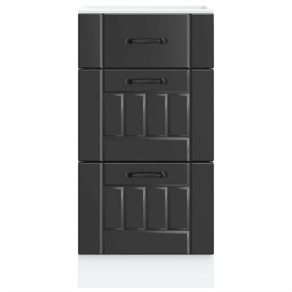 vidaXL k&oslash;kkenunderskab "Lucca" sort konstrueret tr&aelig;