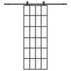 vidaXL skyded&oslash;r med hardwares&aelig;t 76x205 cm ESG glas sort