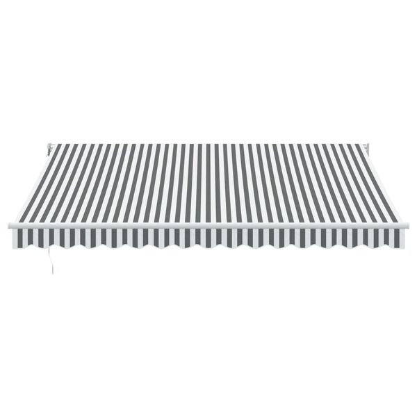 vidaXL foldemarkise 4x3 m stof og aluminium antracitgr&aring; og hvid