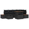 vidaXL Havesofa S&aelig;t 7 stk. Sort polyrattan