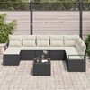 vidaXL Sofa S&aelig;t med pude 9 pcs Sort polyrattan