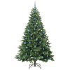 vidaXL Kunstigt juletr&aelig; med 300 LED'er Gr&oslash;n 210 cm PE og PVC