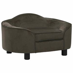 vidaXL hundesofa 67x47x36 cm plys m&oslash;rkegr&aring;