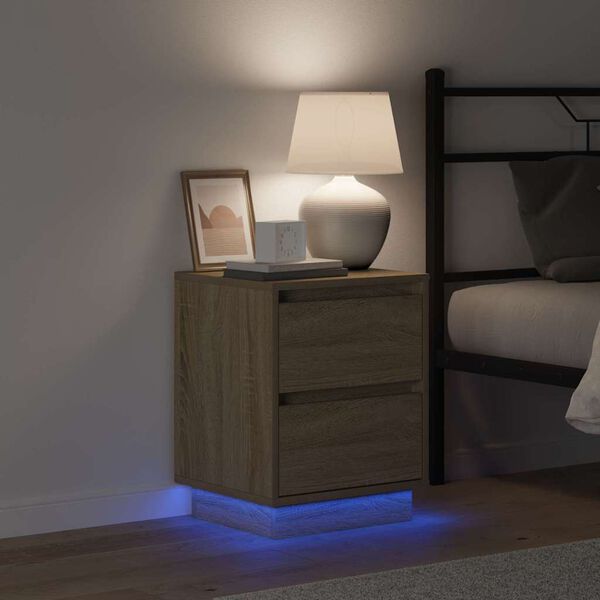 vidaXL Natskab med skuffe Sonoma eg 39 x 34,5 x 50 cm Konstrueret træ