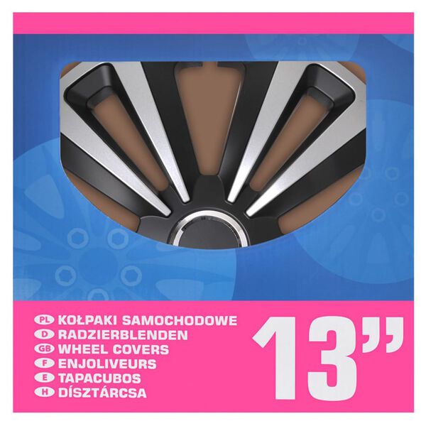 ProPlus hjulkapsler 4 stk. Terra 13" s&oslash;lvfarvet og sort