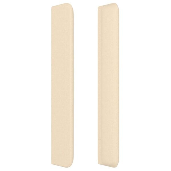 vidaXL sengegavl med kanter 93x16x118/128 cm stof cremefarvet