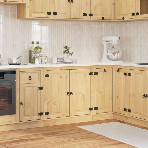 vidaXL Kabinet med hylde Honning 80 x 46 x 81,5 cm Massiv fyrretræ