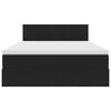 vidaXL Opbevaringsseng med madras Sort 140 x 190 cm Fl&oslash;jl