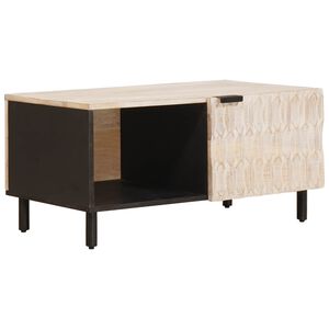 vidaXL Sofabord Hvid 80 x 50 x 40 cm Massivt mangotr&aelig;