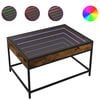 vidaXL sofabord med Infinity LED-lys 70x50x41 cm r&oslash;get egetr&aelig;sfarve