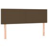 vidaXL kontinentalseng med LED-lys 140x190 cm stof m&oslash;rkebrun
