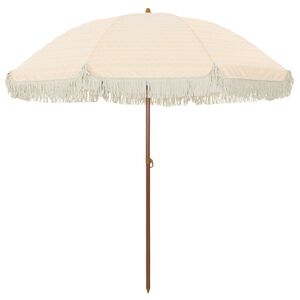 vidaXL Strand Parasol Gul og Hvid 205 x 205 x 210 cm Polyester og St&aring;l