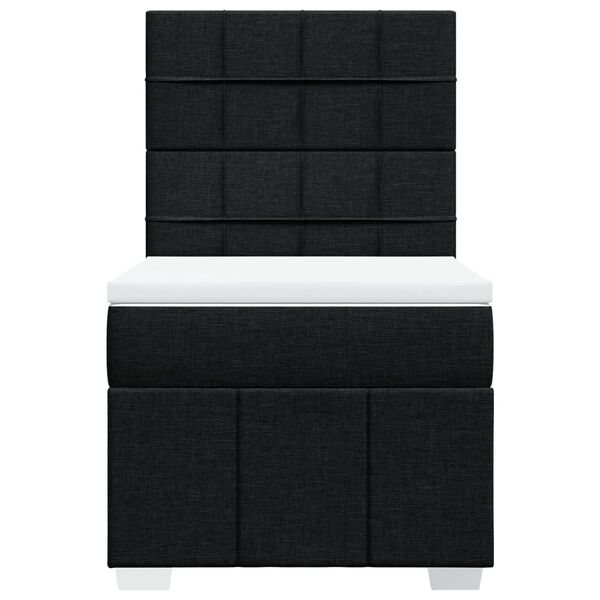 vidaXL kontinentalseng med madras 100x200 cm stof sort