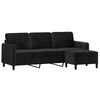 vidaXL 3-personers sofa med fodskammel 180 cm velour sort