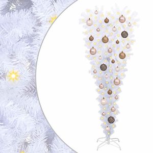 vidaXL Kunstigt juletr&aelig; med 150 LED'er Hvid 120 cm PVC og St&aring;l
