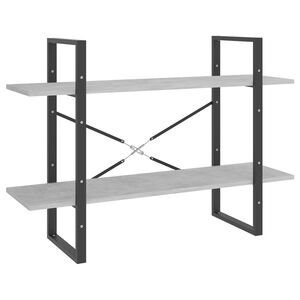 vidaXL bogreol med 2 hylder 100x30x70 cm konstrueret tr&aelig; betongr&aring;