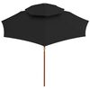 vidaXL parasol m. træstang 270 cm 2 niveauer sort