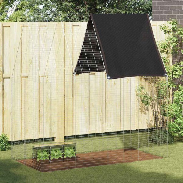 vidaXL Kanin Bur S&oslash;lv 200 x 100 x 210 cm Galvaniseret st&aring;l