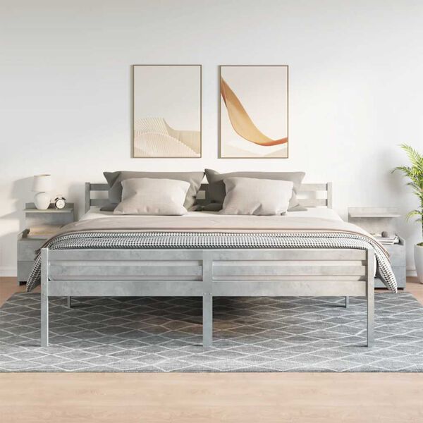 vidaXL sengeborde 2 stk. med 2 skuffer betongr&aring; 40x36,5x62 cm