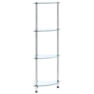 vidaXL reol 4 hylder 30x30x100 cm h&aelig;rdet glas transparent