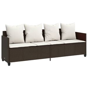 vidaXL loungesofa med hynder polyrattan brun