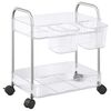 vidaXL opbevaringsvogn i 2 niveauer transparent 37x28x43,5 cm akryl