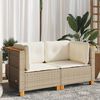 vidaXL hjørnemoduler til havesofa 2 stk. med hynder polyrattan beige
