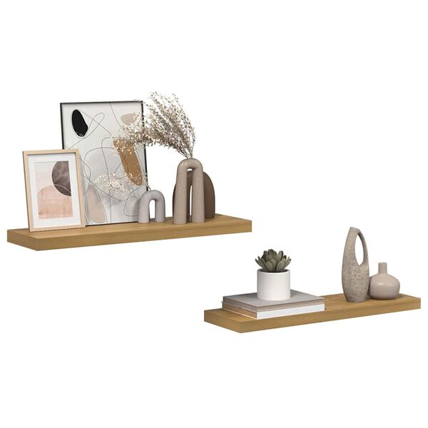 vidaXL V&aelig;ghylde 2 pcs Brun 90 x 23,5 x 4 cm Konstrueret tr&aelig;