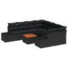 vidaXL Havesofa S&aelig;t med opbevaring 9 pcs Sort polyrattan