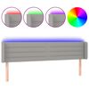 vidaXL sengegavl med LED-lys 183x16x78/88 cm stof lysegr&aring;