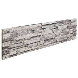 vidaXL V&aelig;gpaneler 10 stk. 100 x 25 cm Lysegr&aring; EPS Skum