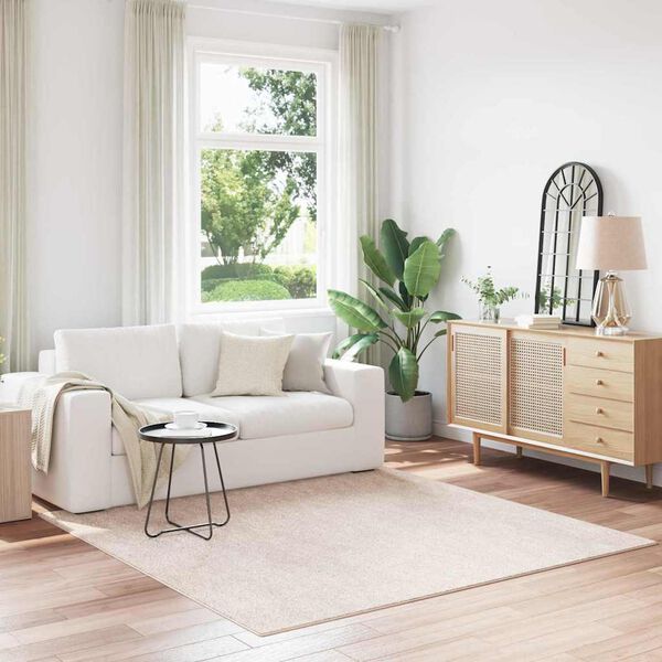vidaXL Anti-slip Shaggy tæppe Creme 200 x 200 cm PP