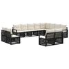 vidaXL Havesofa S&aelig;t 12 stk. Sort polyrattan