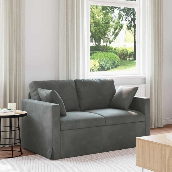 vidaXL Sofa M&oslash;rkegr&aring; 138 x 78 x 80 cm Fl&oslash;jl