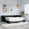 vidaXL daybed med udtr&aelig;k 90x200 cm kunstl&aelig;der sort