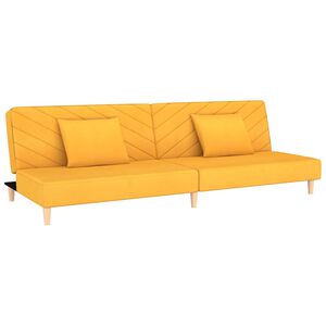 vidaXL 2-personers sovesofa med 2 puder stof gul