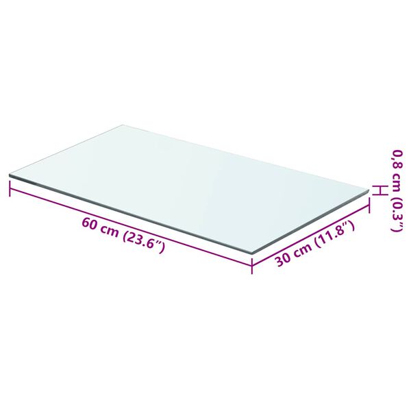 vidaXL hylder 2 stk. glaspanel 60 x 30 cm klar
