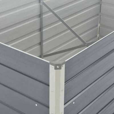 vidaXL hævet havekasse 160 x 80 x 45 cm galvaniseret stål grå