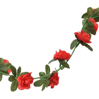vidaXL kunstige blomsterguirlander 6 stk. 240 cm rød
