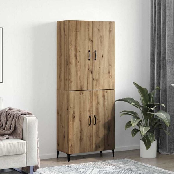 vidaXL Highboard 2 pcs Artisan Egetr&aelig; Konstrueret tr&aelig;
